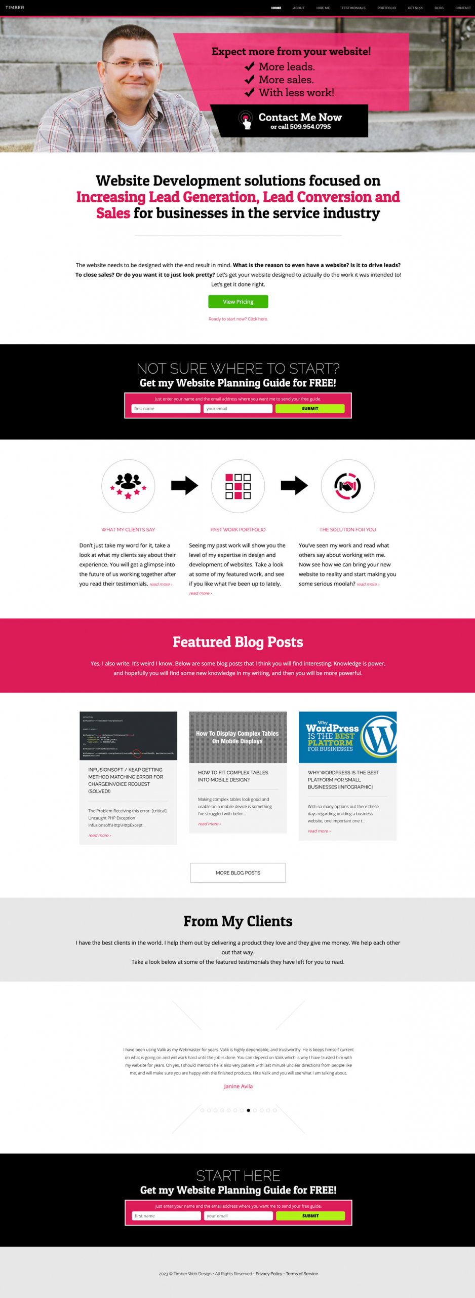 TimberWebDesign WordPress website design from 2023